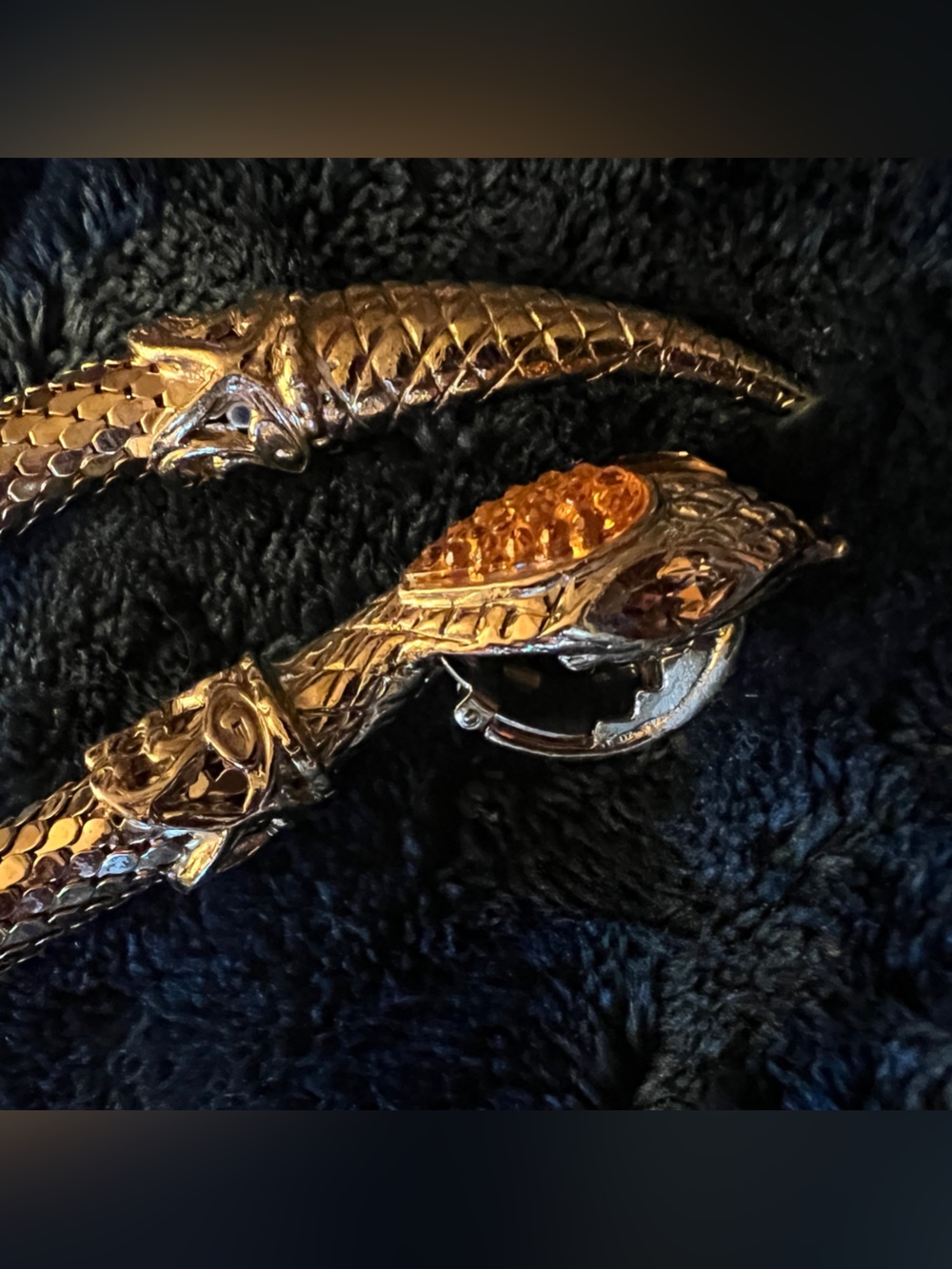 Whiting & Davis Vintage Mesh Snake Belt Necklace Lariat Serpent Signed 46” - Picture 10 of 16